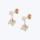 18kt Gold Pearl Stud with Pearl Cluster