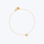 18kt Gold Chain Bracelet with Pearl and Moonstone Cluster - 17cm