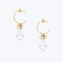 18kt Gold Goddess of Pearl Earrings with Pearls + Twisted Crystal Clusters