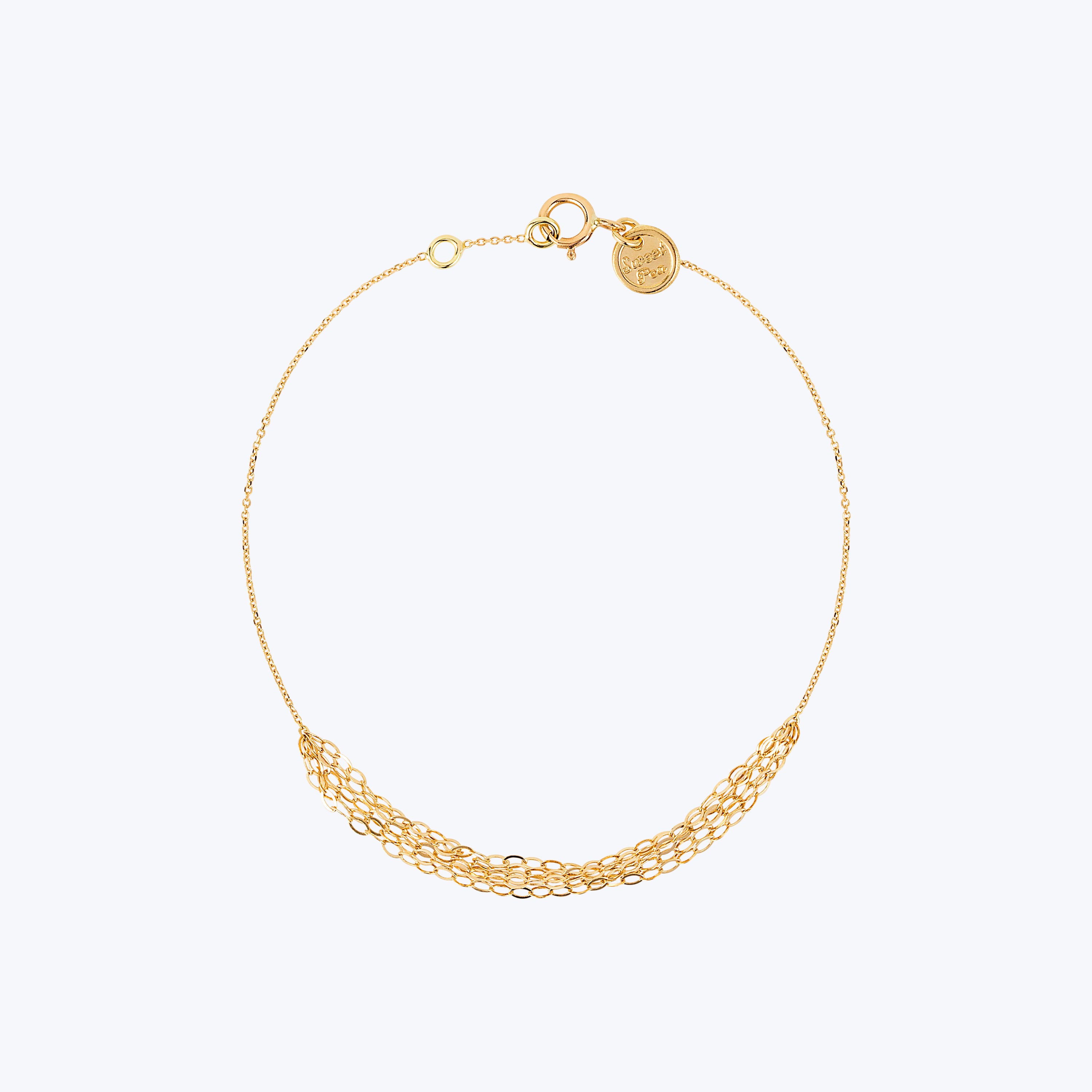 18kt Gold Chain Tassel Bracelet - 17cm