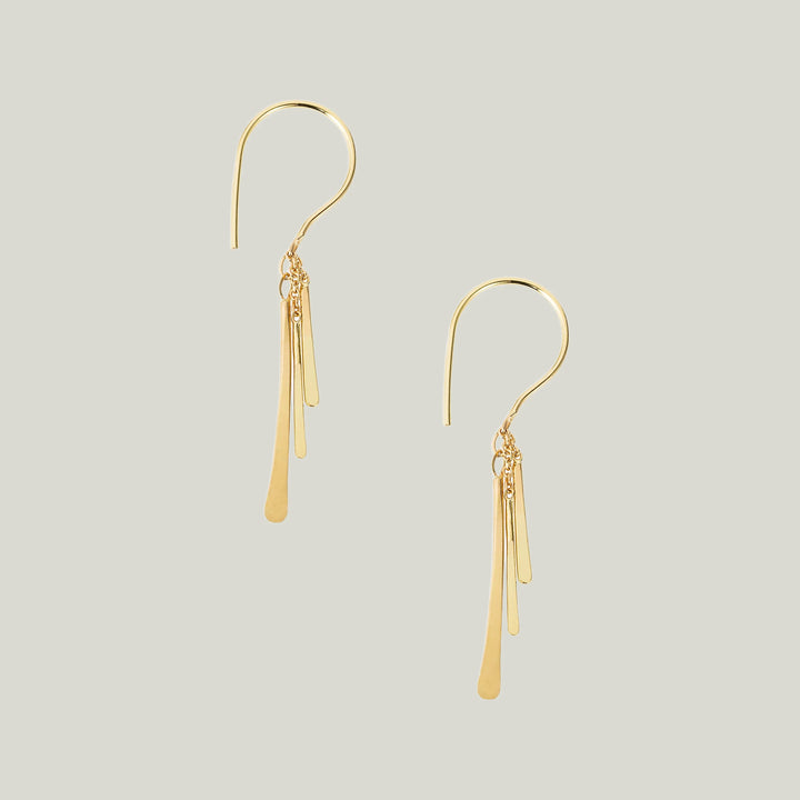 Sycamore 18kt Gold 3 Bar Hook Earrings