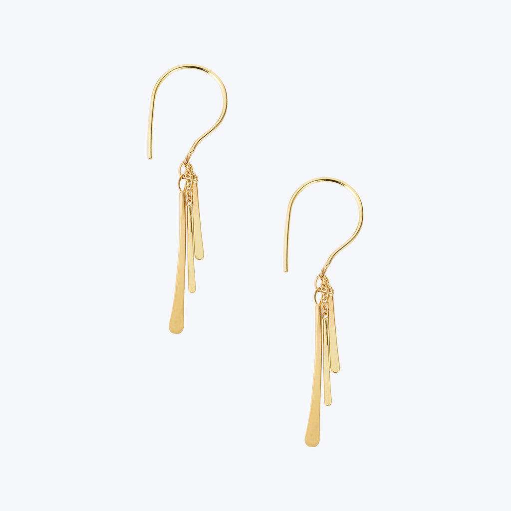 Sycamore 18kt Gold 3 Bar Hook Earrings