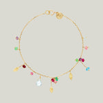 18kt Gold Romantic World Mixed Bead Bracelet - 17cm