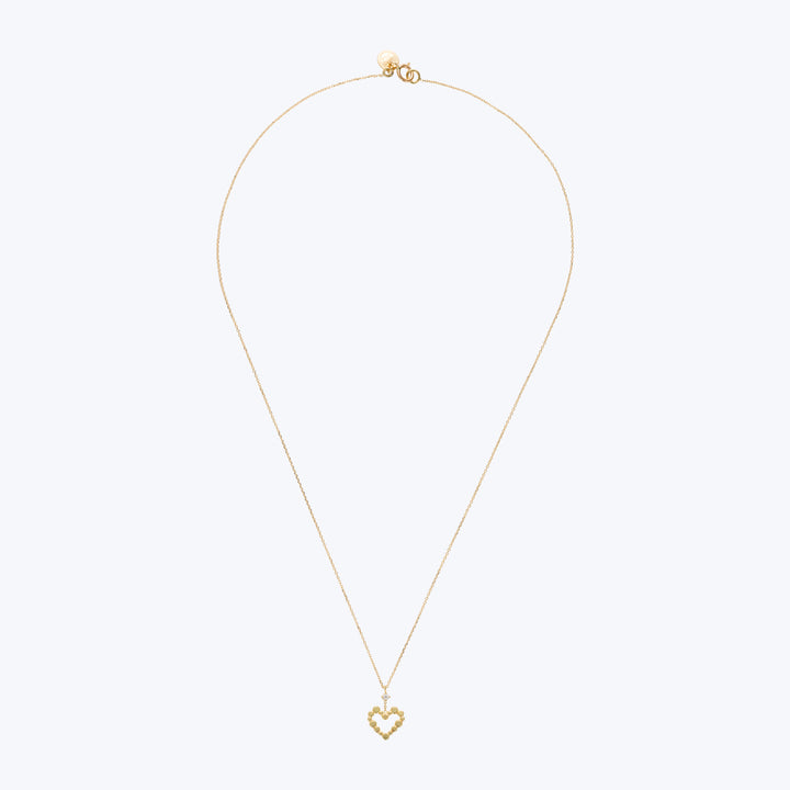 18kt Gold and Diamond Love Letter Heart Necklace - 40cm