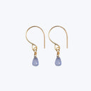18kt Gold Blue Sapphire Drop Hook Earrings