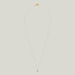 18kt Gold Green Sapphire Drop Necklace - 41.5cm
