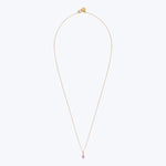 18kt Gold Pink Sapphire Drop Necklace - 41.5cm