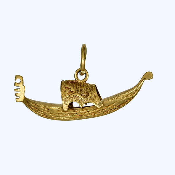 Italian 1980s gold gondola charm
