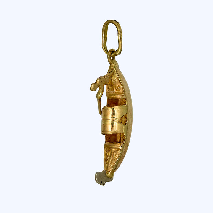 Italian 1980s gold gondola with man charm