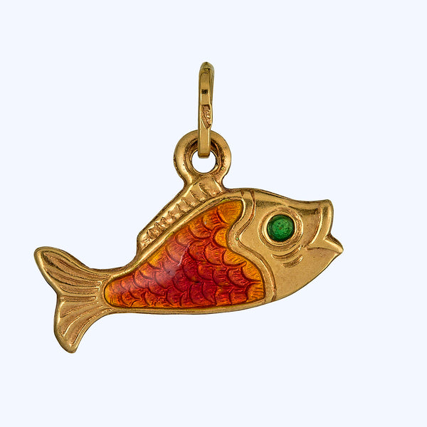 1980s Enamel Goldfish Charm
