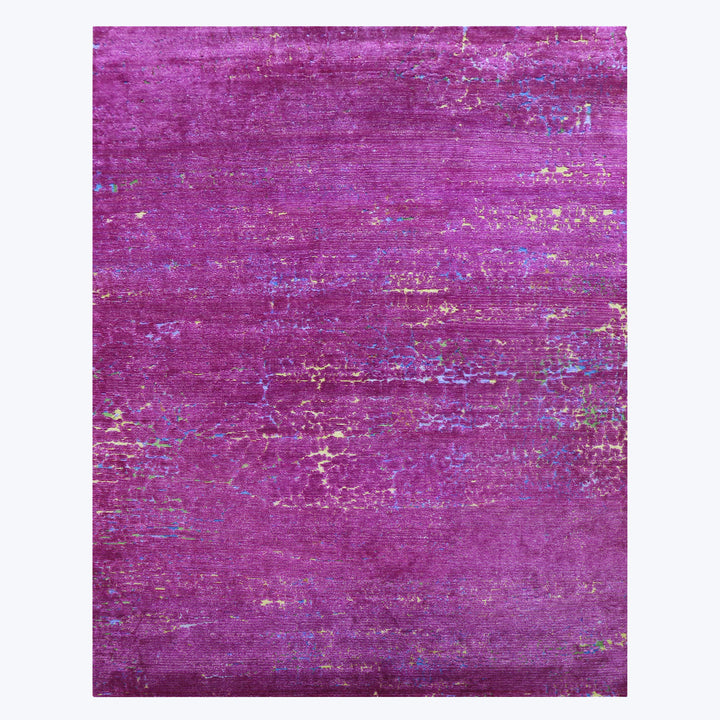 Purple Nu Vibrant Tibetan Modern Silk Rug - 8' x 10'