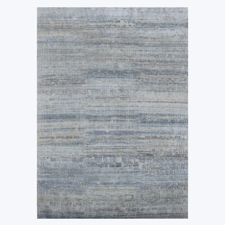 Grey Nu Vibrant Tibetan Modern Silk Rug - 10' x 14'