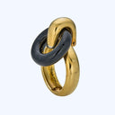 Vintage 18K Gold and Onyx Circle Ring
