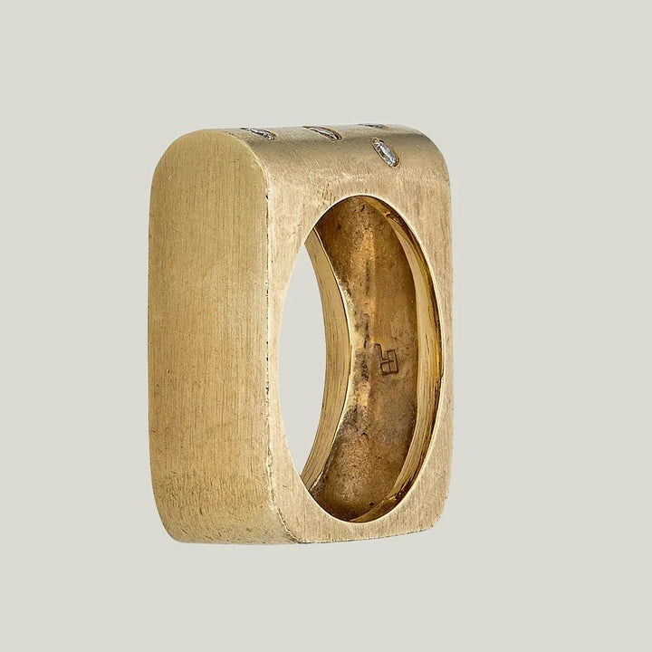 14K Yellow Gold Diamond Arch Ring