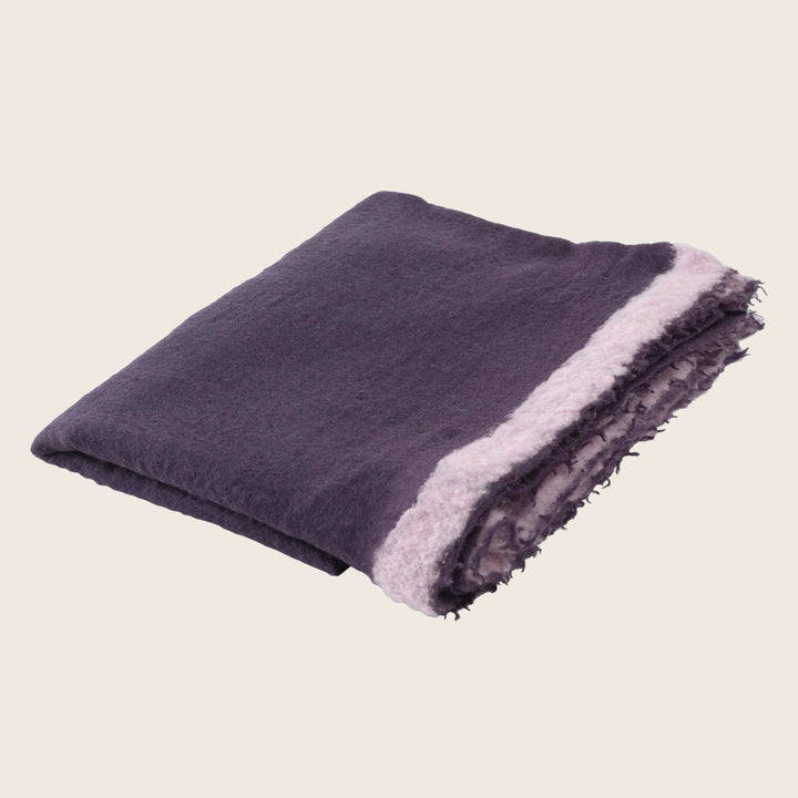 Gran Souffle Oversized Semi Felted Cashmere Border Throw