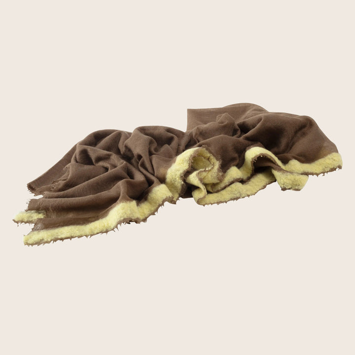 Gran Souffle Oversized Semi Felted Cashmere Border Throw
