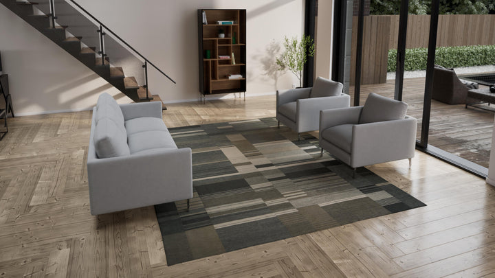 Grey Modern Tibetan Wool Rug - 9' x 12'