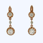 14K White Gold Diamond Dangle Earrings
