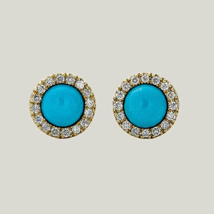 Turquoise Diamond Studs