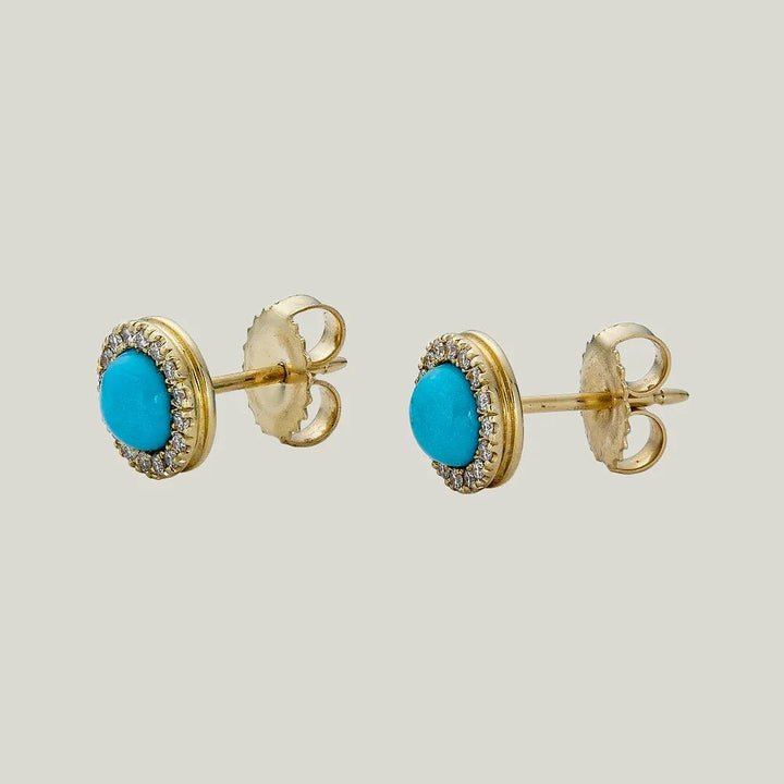 Turquoise Diamond Studs