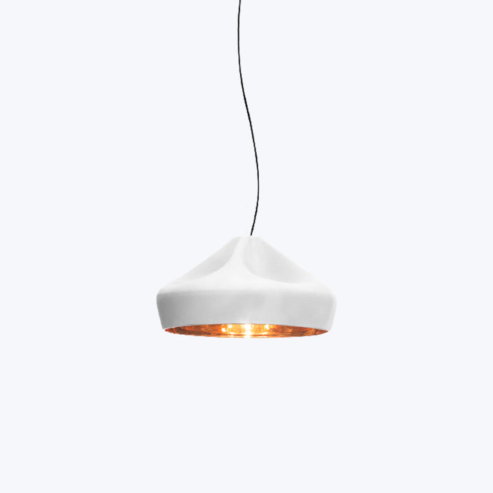 Pleat Box Pendant White & Gold / 47''