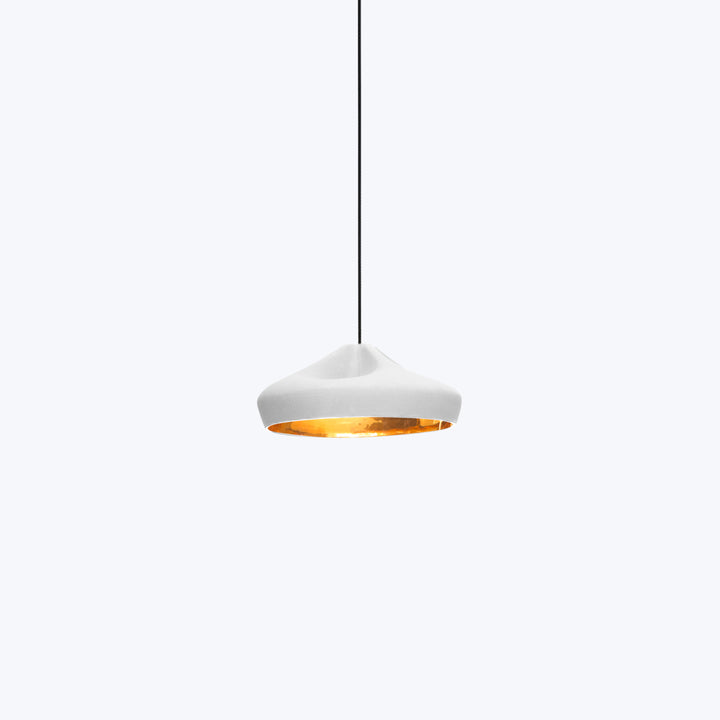 Pleat Box Pendant White & Gold / 36''