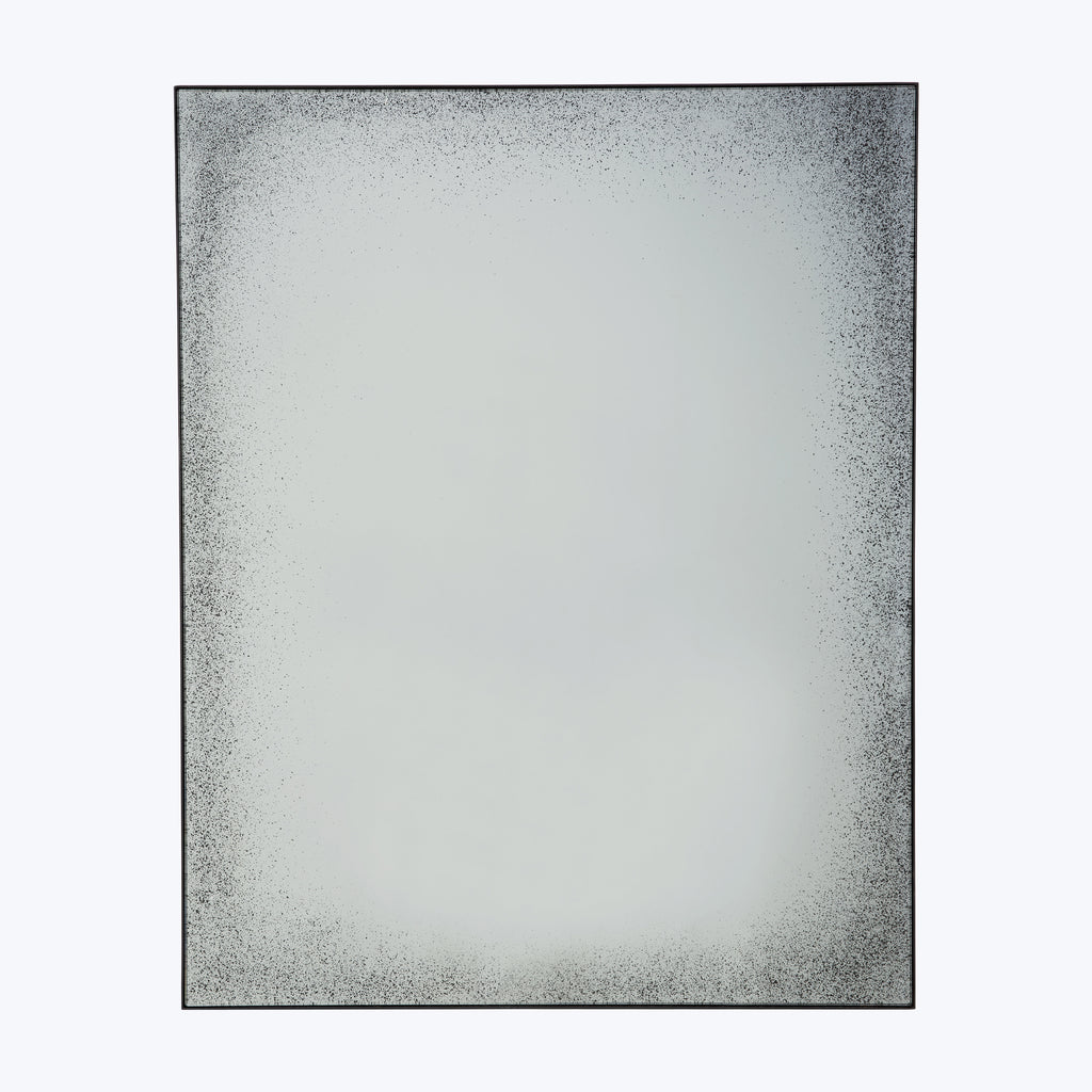 Abstract gradient stippled artwork on rectangular canvas framed in black.