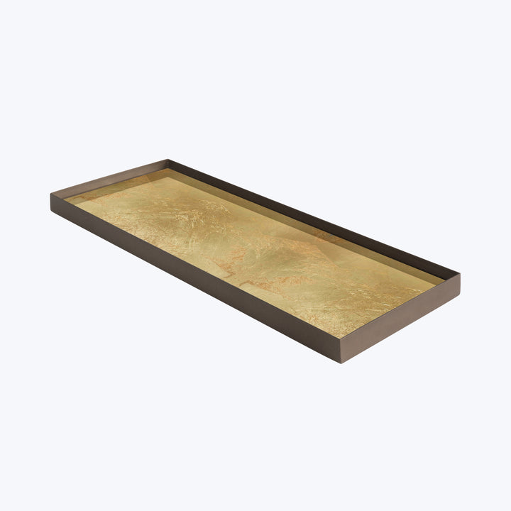 Aged Valet Tray Gold Leaf / 18" x 7"