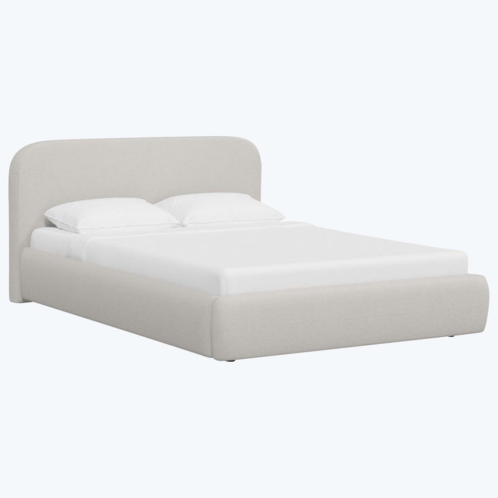 Emme Platform Bed Light Grey Velvet / Queen