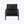 Minimalist modern armchair with black metal frame and leather upholstery.