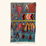 Multicolored Moroccan Berbere Wool Rug  - 6'1" x 9'10"