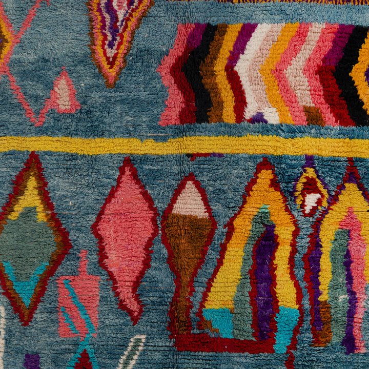 Multicolored Moroccan Berbere Wool Rug  - 6'1" x 9'10"