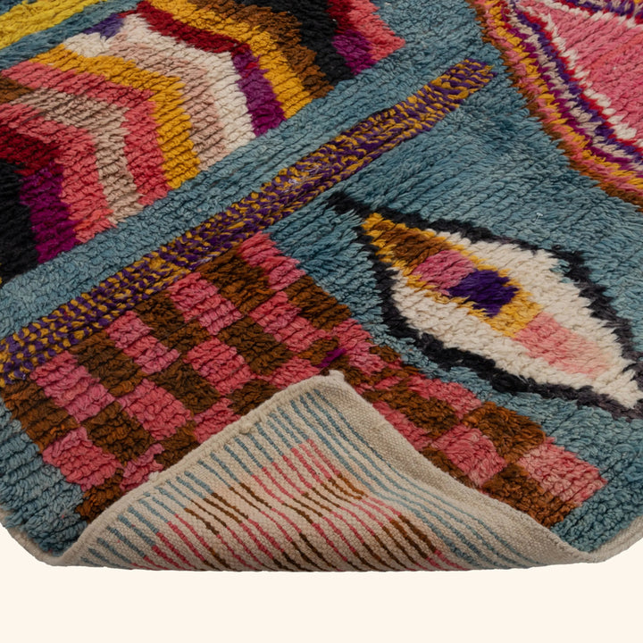 Multicolored Moroccan Berbere Wool Rug  - 6'1" x 9'10"