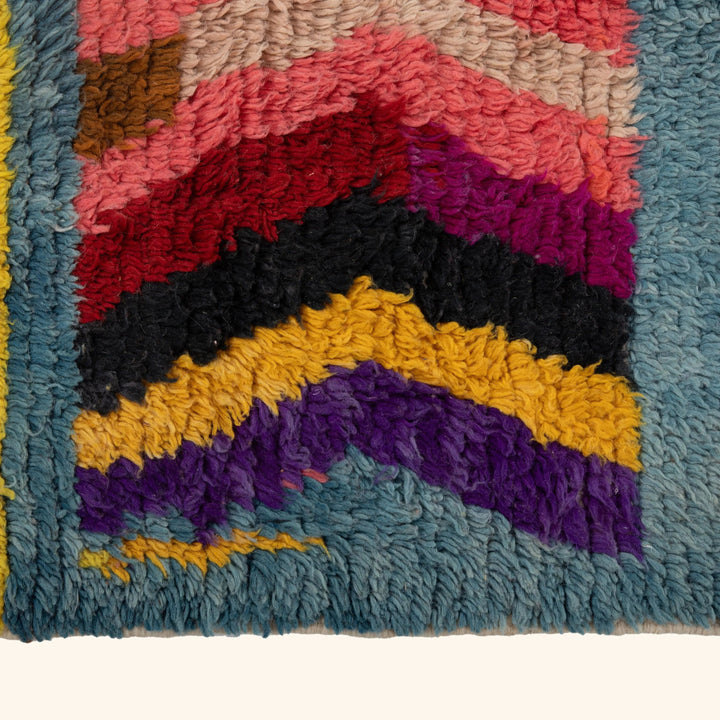 Multicolored Moroccan Berbere Wool Rug  - 6'1" x 9'10"
