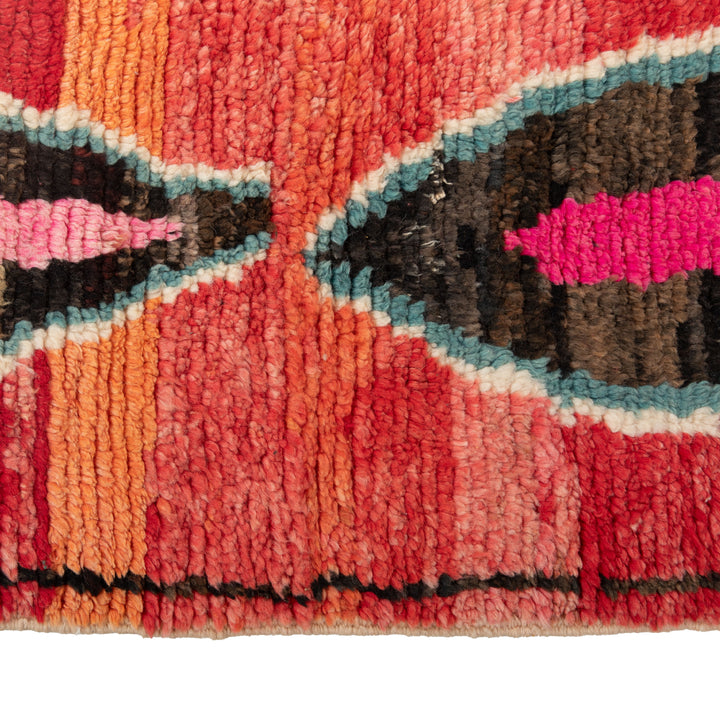 Multicolored Moroccan Berbere Wool Rug  - 2'4" x 10'