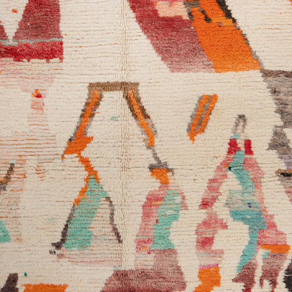 Multicolored Moroccan Berbere Wool Rug  - 6'9" x 9'8"