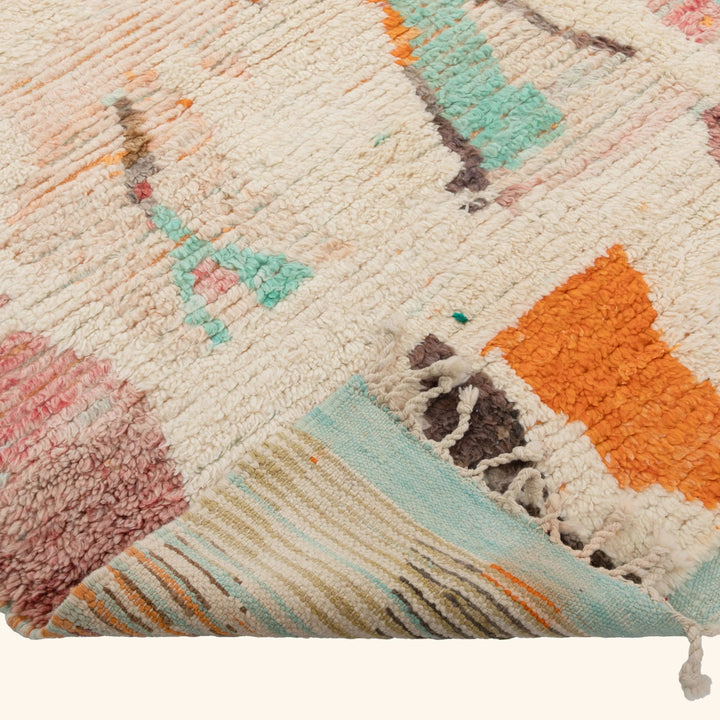 Multicolored Moroccan Berbere Wool Rug  - 6'9" x 9'8"