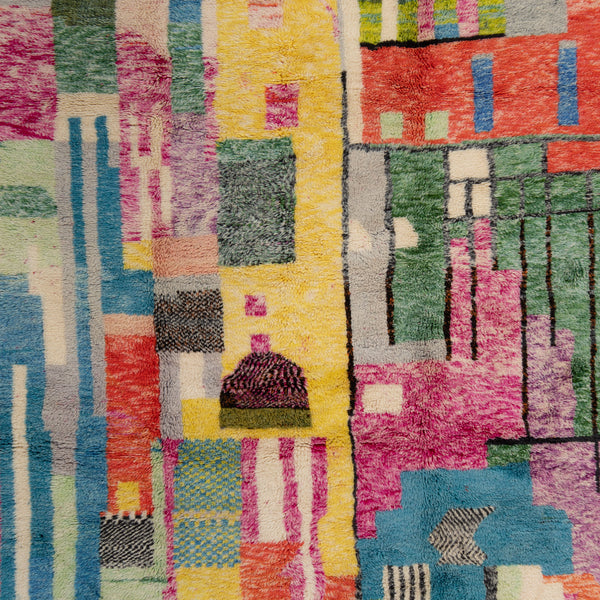 Multicolored Moroccan Berbere Wool Rug  - 8'6" x 11'4"