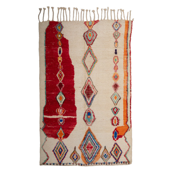 Multicolored Moroccan Berbere Wool Rug  - 6'1" x 9'10"