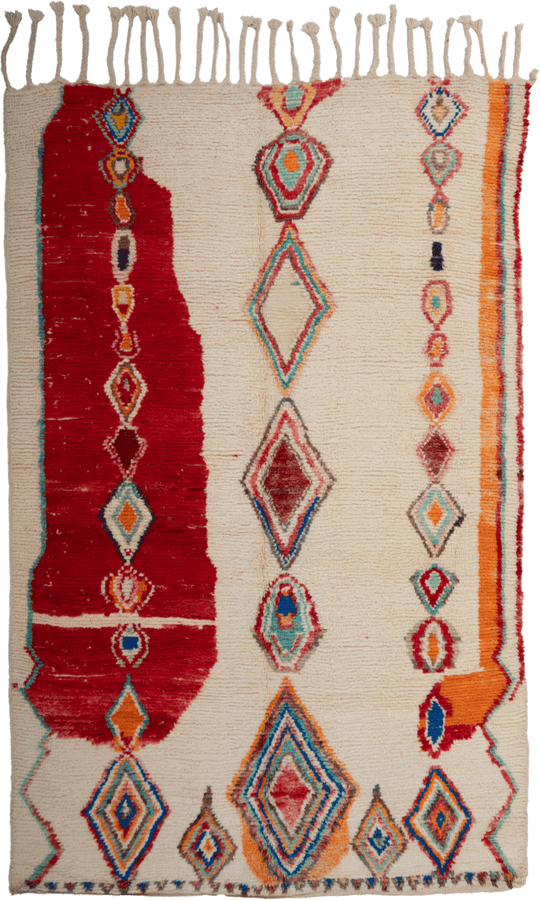 Multicolored Moroccan Berber Wool Rug - 6'1