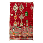Multicolored Moroccan Berbere Wool Rug  - 5'5" x 8'6"