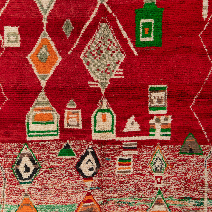 Multicolored Moroccan Berbere Wool Rug  - 5'5" x 8'6"