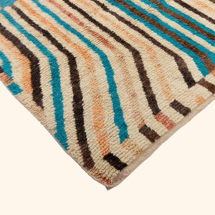 Multicolored Moroccan Berbere Wool Rug  - 5'5" x 8'8"