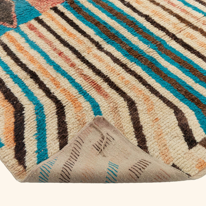 Multicolored Moroccan Berbere Wool Rug  - 5'5" x 8'8"