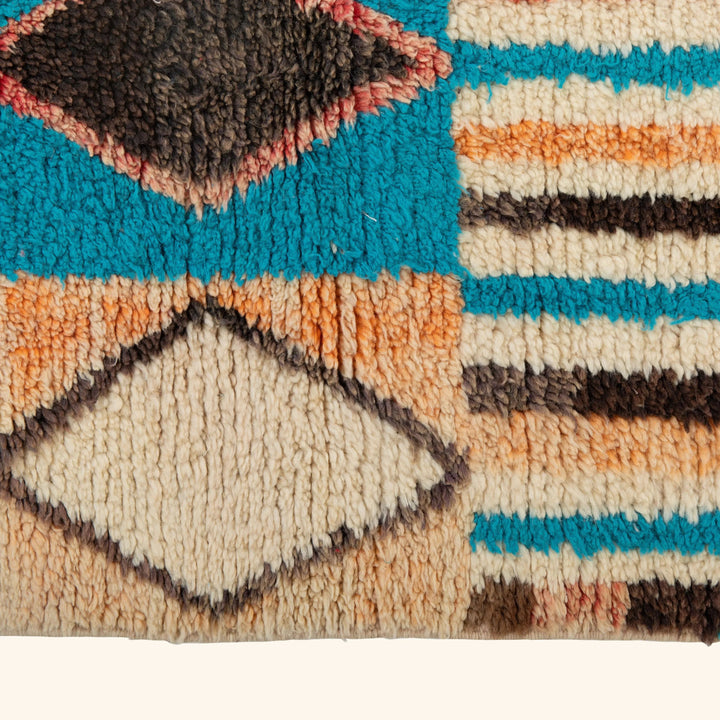 Multicolored Moroccan Berbere Wool Rug  - 5'5" x 8'8"