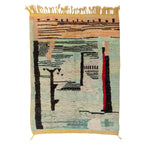 Multicolored Moroccan Berbere Wool Rug  - 4'9" x 6'3"