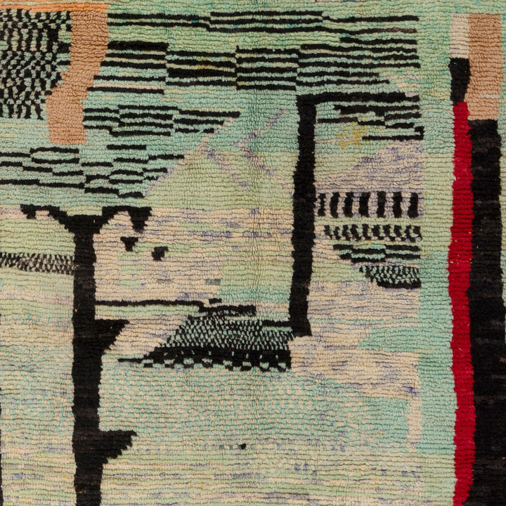 Multicolored Moroccan Berbere Wool Rug  - 4'9" x 6'3"