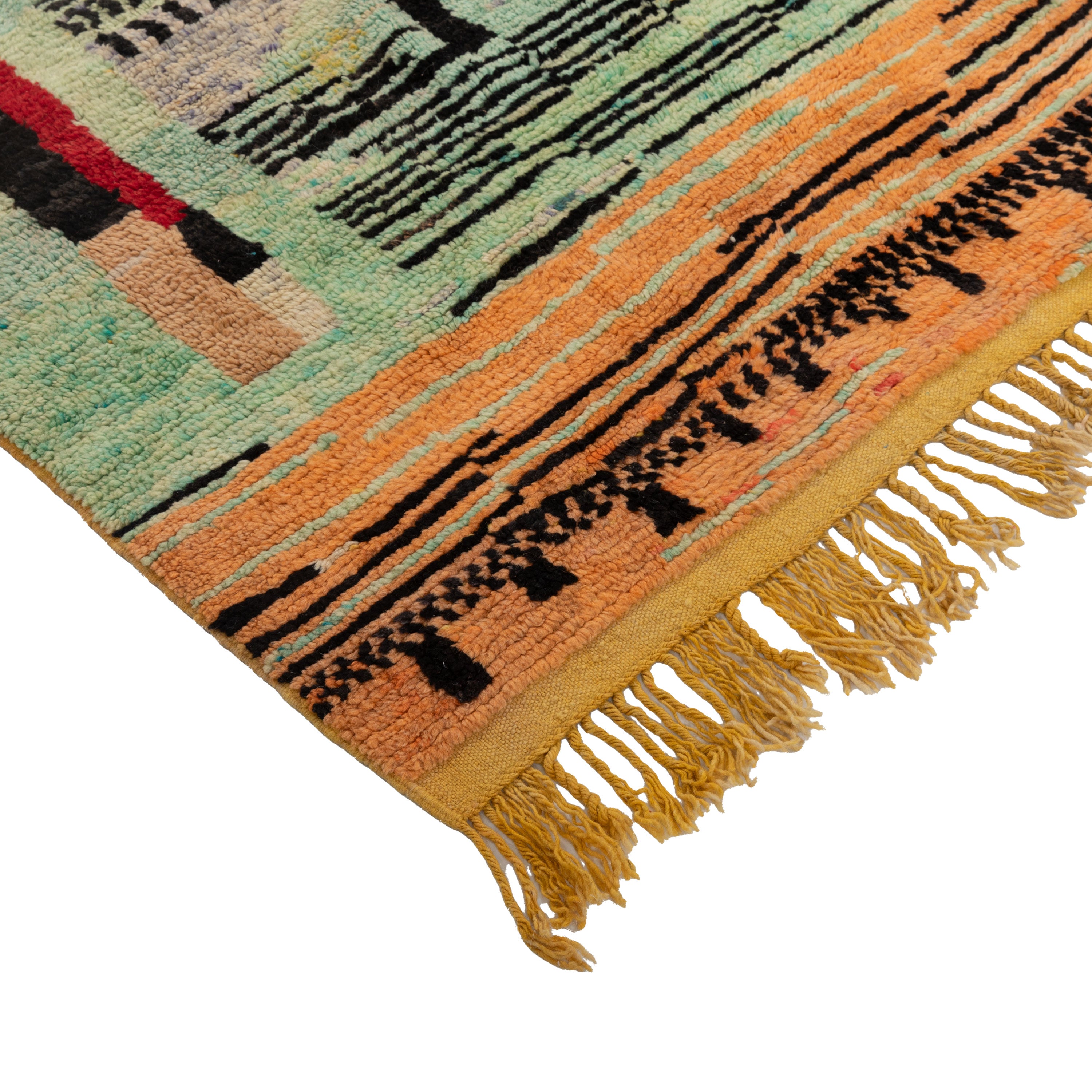 Multicolored Moroccan Berbere Wool Rug  - 4'9" x 6'3"