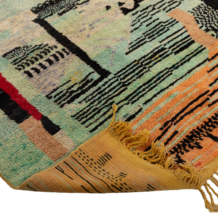 Multicolored Moroccan Berbere Wool Rug  - 4'9" x 6'3"