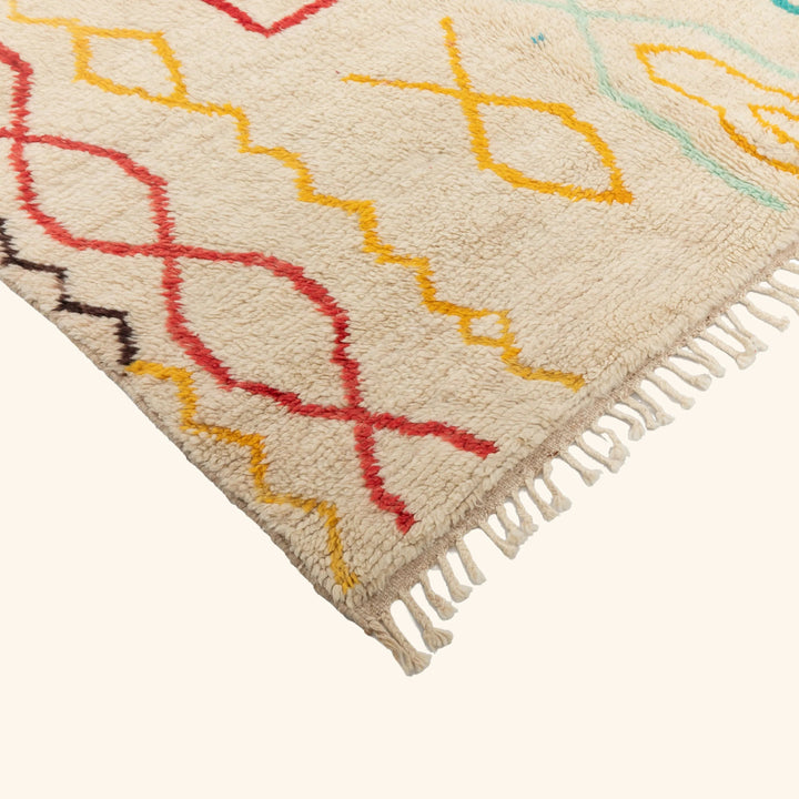 Multicolored Moroccan Berbere Wool Rug  - 5'7" x 8'6"